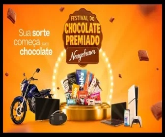 Prêmios do Festival do Chocolate Premiado Neugebauer: moto, iPhone, PlayStation 5, notebook e chocolates sortidos