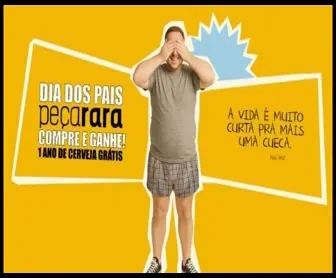 Promoção Dia dos Pais Peça Rara: ganhe 1 ano de cerveja grátis ao comprar no brechó.