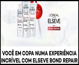 Produtos da linha Elseve Bond Repair da L’Oréal Paris com destaque para promoção de experiência no Copacabana Palace.
