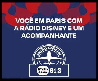 Promoção Avião Rádio Disney 2025 leva você a Paris com um acompanhante