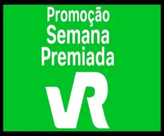 Logo oficial da promoção Semana Premiada VR sobre fundo verde vibrante