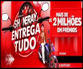 Banner da promoção Shineray Entrega Tudo com mais de 2 milhões de reais em prêmios