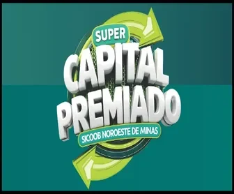 Logo oficial da promoção Super Capital Premiado 2025 do Sicoob Noroeste de Minas