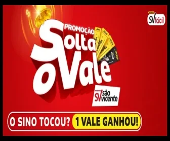 Imagem oficial da Promoção Solta o Vale São Vicente Supermercados 2025, destacando vales-compras de até R$ 700 com o slogan “O SINO TOCOU? 1 VALE GANHOU!”