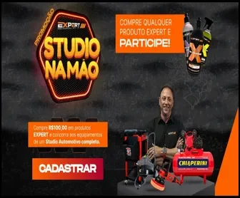 Promoção Studio na Mão da Expert: compre produtos e concorra a um estúdio automotivo completo com equipamentos profissionais.